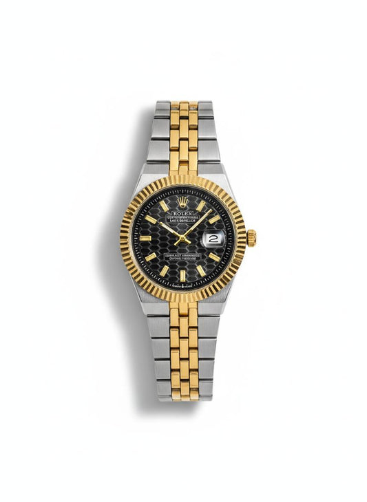 Luxury Two-Tone Automatic Watch – Gold & Silver Stainless Steel Classic Design