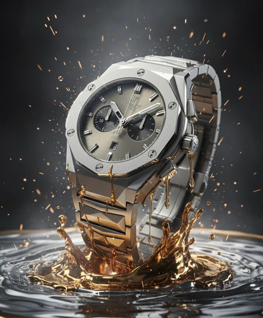 Hublot Silver Chronograph Stainless Steel Luxury Watch – Premium Edition