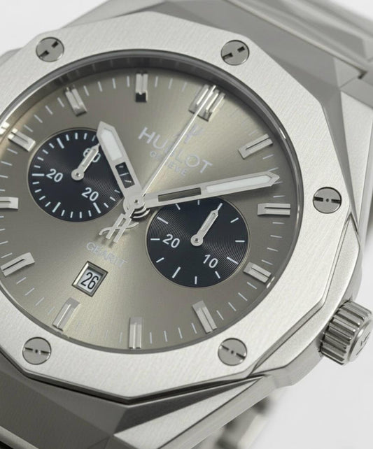 Hublot Silver Chronograph Stainless Steel Luxury Watch – Premium Edition