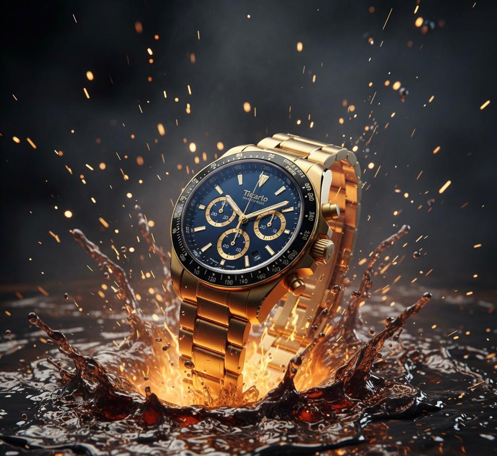 Ticario Royal Blue & Gold Chronograph | Luxury Stainless Steel Watch