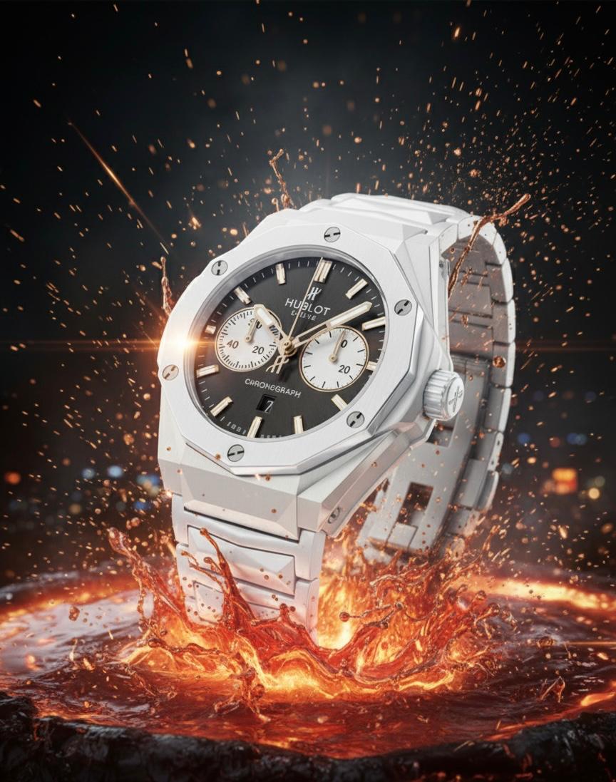 Luxury Silver Chronograph Watch – Precision Stainless Steel Design