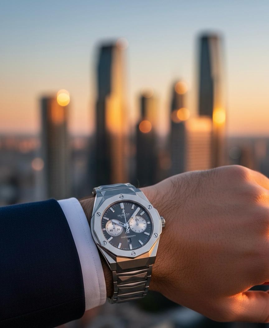 Luxury Silver Chronograph Watch – Precision Stainless Steel Design