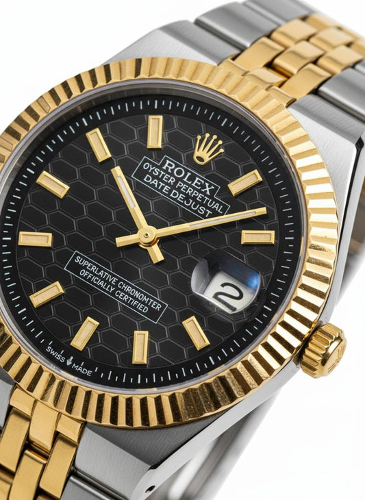Luxury Two-Tone Automatic Watch – Gold & Silver Stainless Steel Classic Design