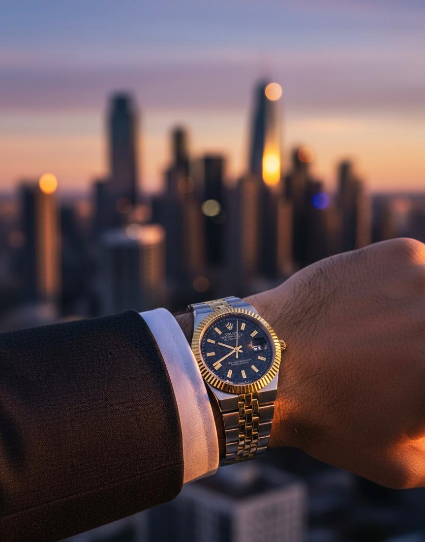 Luxury Two-Tone Automatic Watch – Gold & Silver Stainless Steel Classic Design