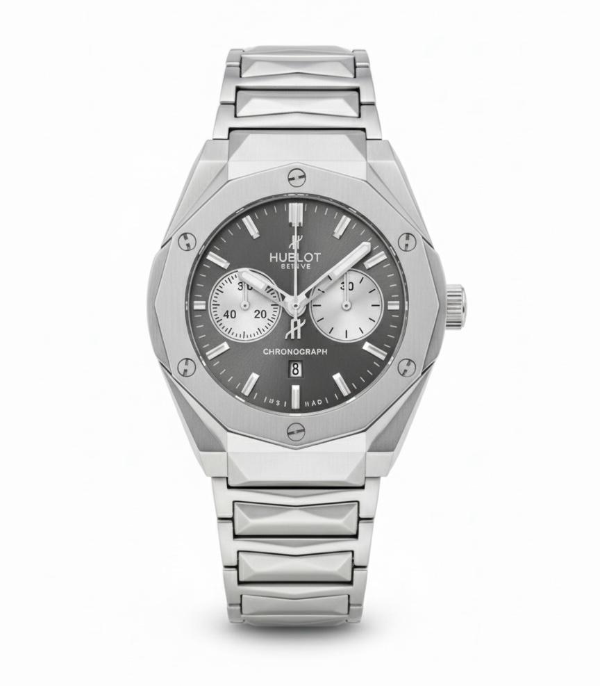 Luxury Silver Chronograph Watch – Precision Stainless Steel Design