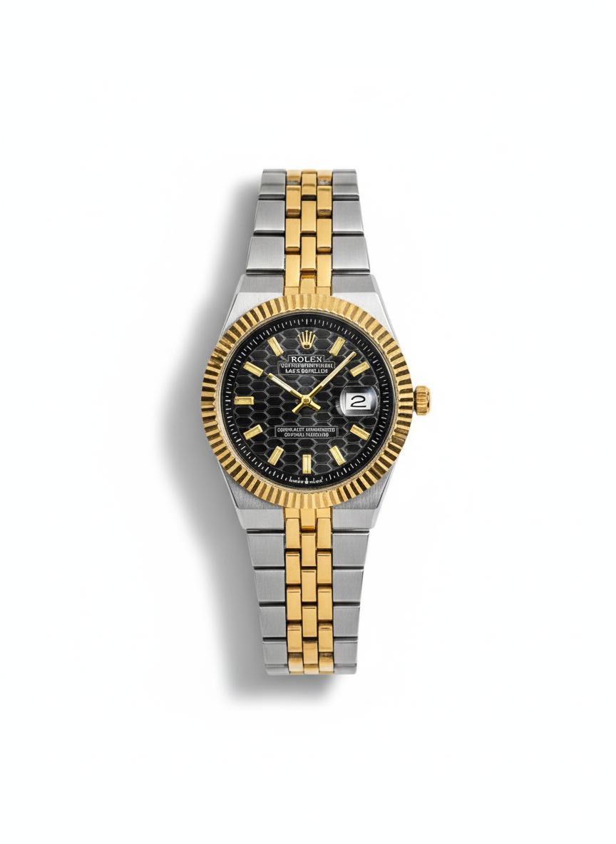 Luxury Two-Tone Automatic Watch – Gold & Silver Stainless Steel Classic Design
